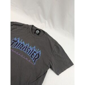 Vtg Thrasher Skateboard Magazine Men's Shirt Size Small Gray Short Sleeve Y2K